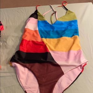 Mara Hoffman color block one piece swimsuit